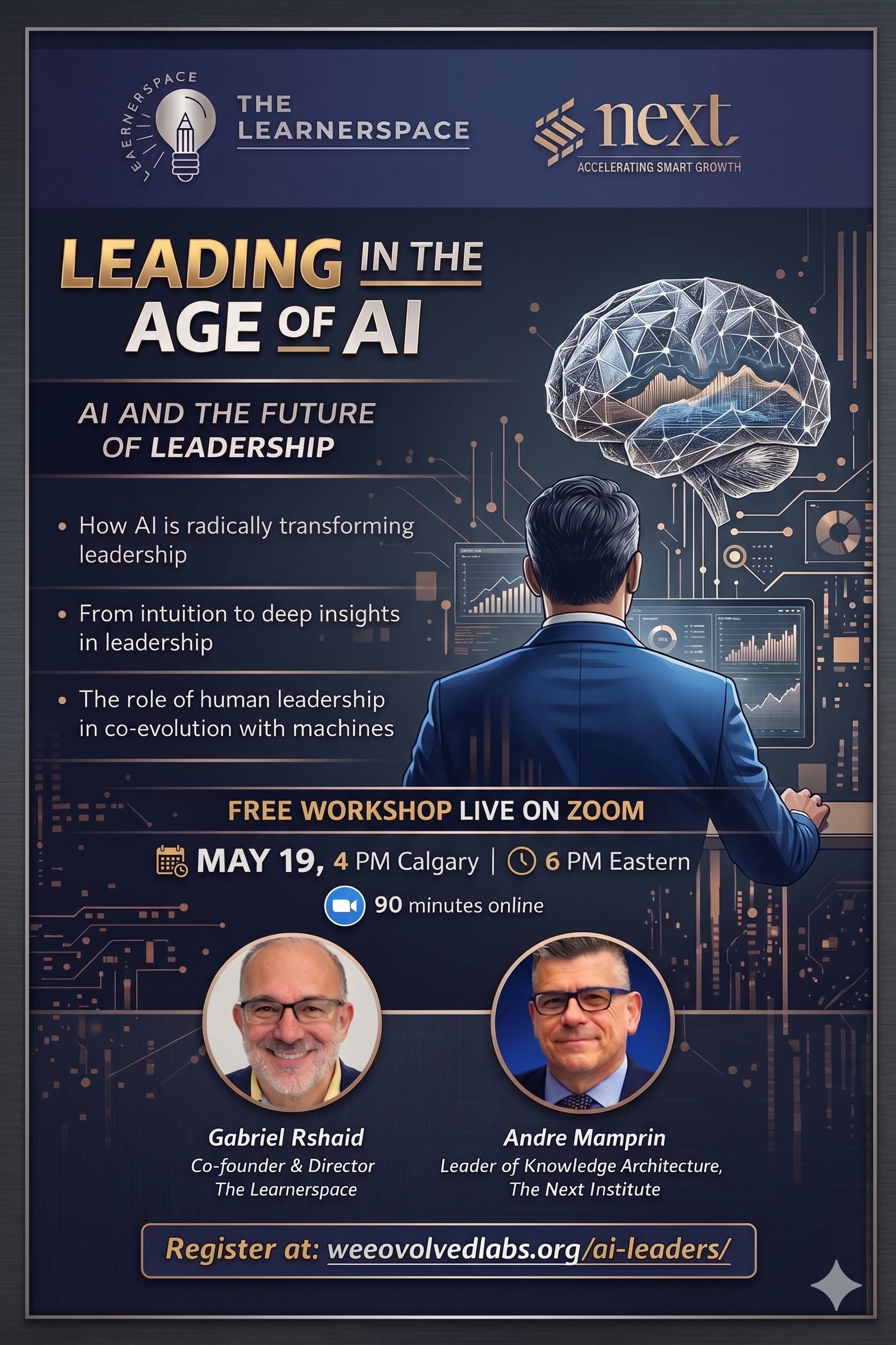 Leading in the Age of AI workshop flyer